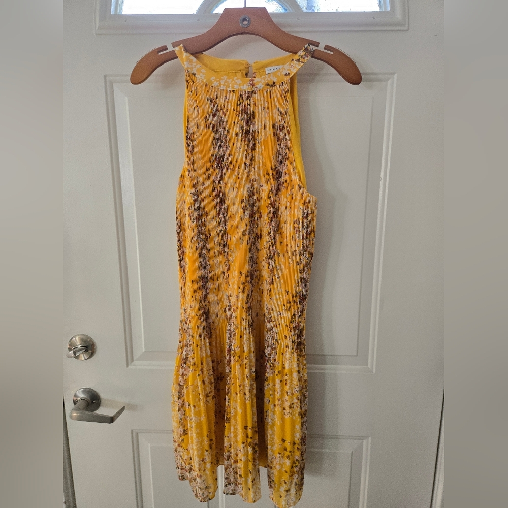 Vibrant Yellow Patterned Maxi Dress